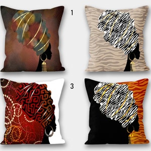 African Woman Pillow Covers, African Art Pillowcase, Ethnic Pillow, Ethnic Home Decor, Authentic Pillow, African Digital Print Cushion Cover