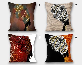 African Woman Pillow Covers, African Art Pillowcase, Ethnic Pillow, Ethnic Home Decor, Authentic Pillow, African Digital Print Cushion Cover