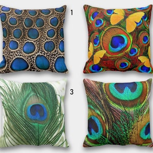 Peacock Pillow Cover, Peacock Cushion Cover, Peacock Tail Throw Pillow, Peacock Feather Pillowcase, Decorative Throw Pillow Case, Home Decor