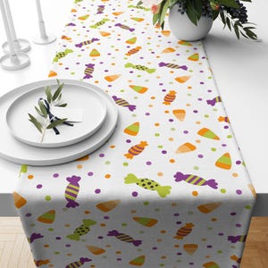Halloween Table Runner, Candy Corn Pattern, Party Decor