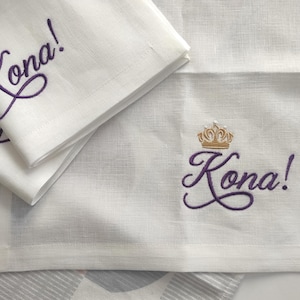 Embroidered Name Linen Dinner Napkins, Embroidered Napkin With Name, Wedding Monogrammed Napkins, Wedding Napkins, Personalized Napkins image 16
