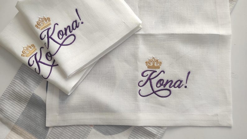 Embroidered Name Linen Dinner Napkins, Embroidered Napkin With Name, Wedding Monogrammed Napkins, Wedding Napkins, Personalized Napkins image 16