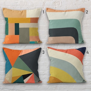 Colorful Abstract Throw Pillow Case, Modern Art Cushion Cover, Abstract Pillow Cover, Geometric Pillow Cover