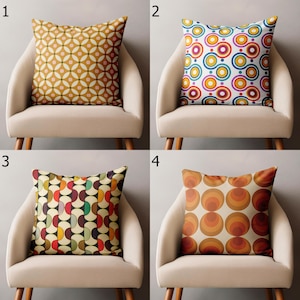 Retro Pillow Covers, Mid Century Geometric Cushion Cover, Retro Abstract Throw Pillow Cover, 70s Retro Pillow Covers, Mcm Pillowcase