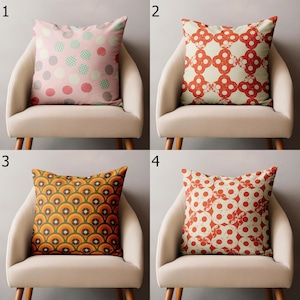 Retro Pillow Covers, Mid Century Geometric Cushion Cover, Retro Abstract Throw Pillow Cover, 70s Retro Pillow Covers, MCM Pillowcase