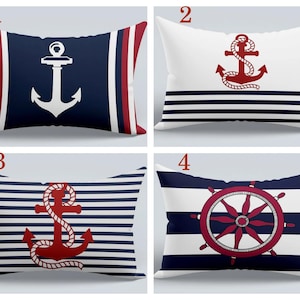 Anchor Pillowcase, Nautical Pillow Cover, Boat Cushion, Nautical Pillow Cover, Lake Pillows, Nautical Boat Gift, Beach Pillow