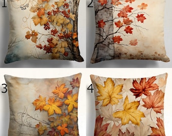 Fall Leaves Cushion Cover, Autumn Pillow Covers, Autumn Throw Pillow Cover, Autumn Gift, Fall Dry Leave Pillowcase, Fall Home Decor