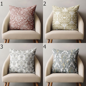 Elegant Damask Throw Pillow Covers, Vintage Baroque Pillow Covers, Vintage Damask Floral Cushion Cover, Classic Floral Home Decor