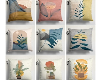 Modern Abstract Leaf Pillow Cases, Abstract Pillow Covers, Modern Minimalist Abstract Leaves Cushion Cover, Abstract Throw Pillow Covers