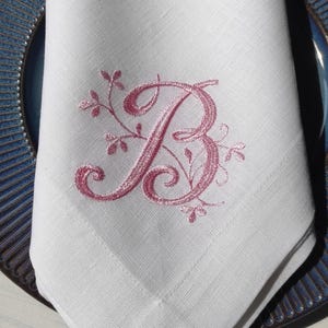 Personalized Monogrammed Linen Napkins, Monogrammed Linen Napkins, Customized Linen Napkins