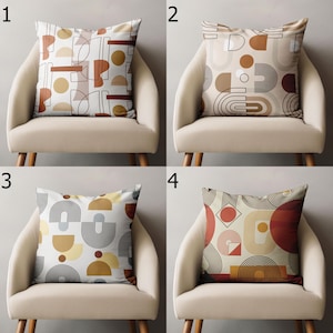 Mid-Century Geometric Pillow Covers, Retro Abstract Cushion Covers, Modern Boho Arch Pattern Home Decor, Retro Geometric Throw Pillows