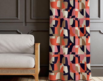 レトロカーテン、ミッドセンチュリーモダンカーテン、レトロ