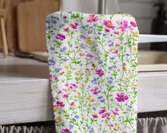 Set Di 2 Strofinacci Da Cucina Stagionali - Motivi Primavera Estate Con Fiori Selvatici - Foto 6