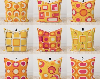 Retro Abstrakter Kissenbezug, Mid Century Modern Kissenbezug, 70er Jahre Kissenbezug, Geometrischer Dekokissenbezug, Boho Kissenbezug