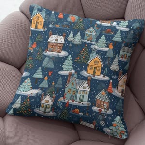 Vintage Christmas Pillow Covers, Christmas Pine Tree Cushion Cover, Modern Vintage Xmas Pillow Cover, Holly Pine Tree Pillow Cover 3