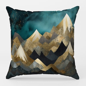 Landscape Pillow Covers, Abstract Mountain Pillow Case, Landscape Cushion Cover, Mountains Throw Pillow Cover, Abstract Landscape Pillowcase