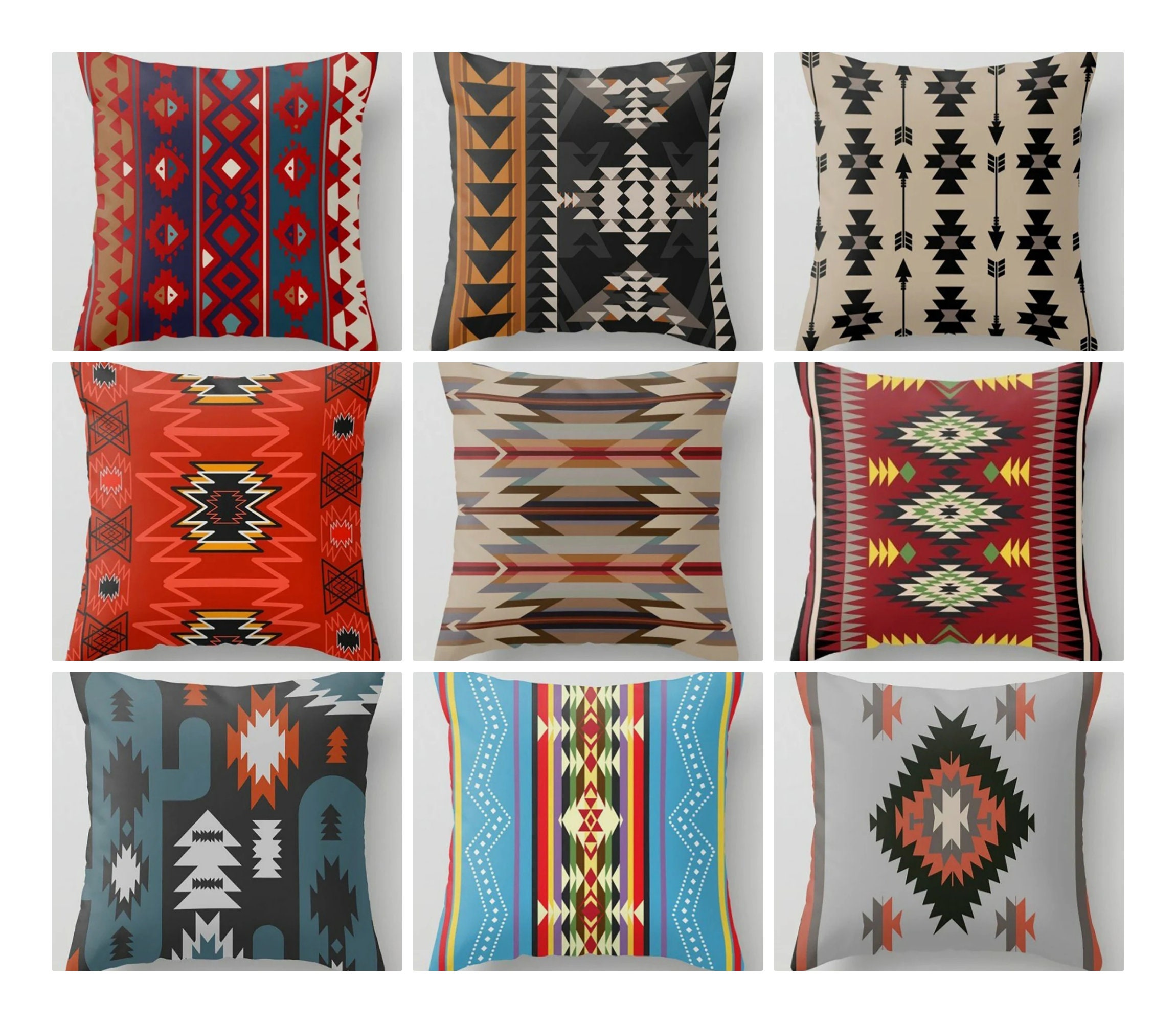 Design Imports Set of 4 Aztec Print Pillow Covers 18x18 - 20155315
