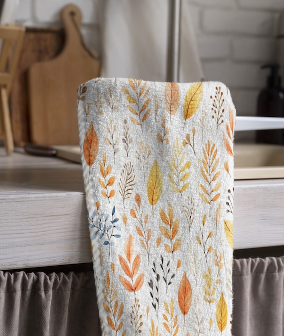 Autumn Leaves Tea Towels Thanksgiving Tea Towels Fall Tea Towels Kitchen Hand Towel Thanksgiving Kitchen Table Decor Tea Towel Etsy UK