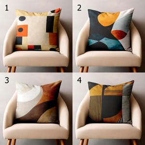 Retro Bauhaus-kuddar, mid-century modern geometrisk abstrakt örngott