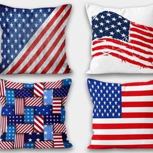 USA Flag Throw Pillowcase, Patriotic Pillow, Independence Day Pillow, American Flag Throw Pillow Cover, 4th of July Pillow Cover