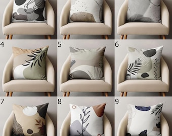 Modern Abstract Throw Pillow Covers, Abstract Leaf Pillow Cover, Modern Minimalist Cushion Covers, Modern Home Decor, Abstract Pillowcase