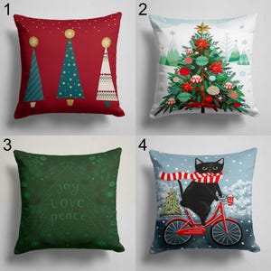 Fundas de almohada navideñas rojas y verdes, funda de almohada con forma de árbol de Navidad, funda de almohada navideña con bonito pino, fundas de cojín con motivo de alegría de Año Nuevo