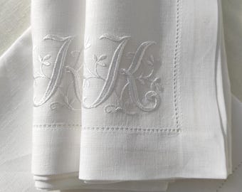Personalized Linen Napkins, Custom Linen Napkins, Letter Monogrammed Linen Napkins, Wedding Monogrammed Napkins, Wedding Napkins