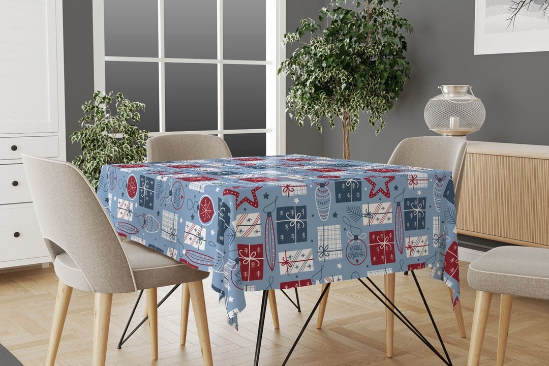 Christmas Tablecloths, Holiday Dining Room Table Covers, Festive Winter ...