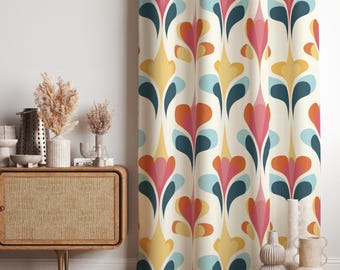 レトロカーテン、ミッドセンチュリーモダンカーテン、レトロ