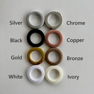 a collection of eight different colored rings or circles, each labeled with a color name such as "Silver", "Black", "Copper", "Gold", "Bronze", "White", and "Ivy".