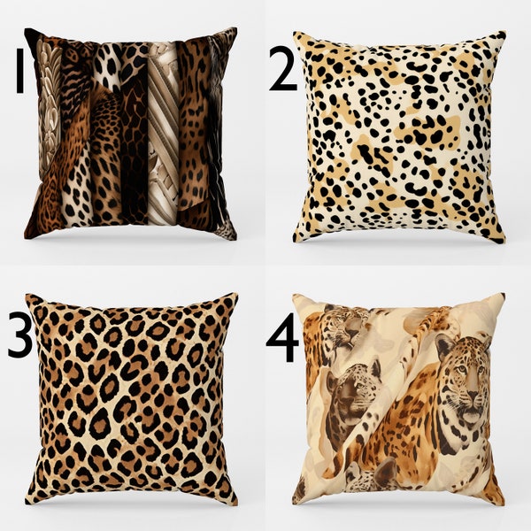 Housse de coussin léopard, Housse de coussin léopard, Taie d'oreiller tigre, Housse de coussin panthères, Coussin guépard, Décoration d'intérieur animal léopard