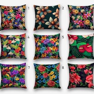 Capas de Almofadas de Flores Silvestres, Fronhas Florais Coloridas, Capa de Almofada de Flores Silvestres de Cores Vivas, Capa de Almofada Colorida e Brilhante