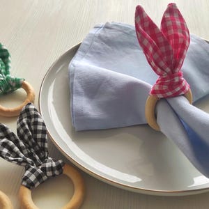 Portatovaglioli pasquali, Portatovaglioli a forma di coniglietto pasquale, Portatovaglioli con orecchie da coniglio, Portatovaglioli a forma di coniglietto per feste pasquali, Decorazioni per la tavola pasquale