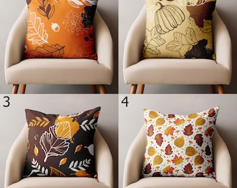 Funda de cojín con hojas de otoño, decoración otoñal para el hogar