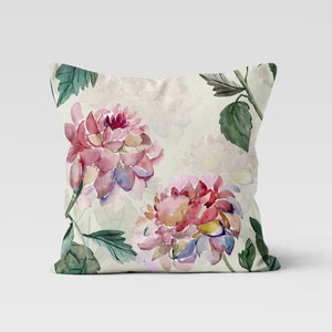 Floral Pillow Cover, Pink Floral Throw Pillow Cover, Summer Trend Cushion, Flowers Decorative Pillowcase, Floral Digital Print Cushion Cover 4