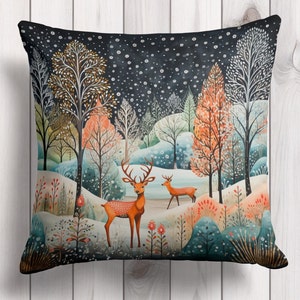 Fundas de almohada de ciervos lindos de Navidad, funda de cojín de reno alegre de Navidad, funda de almohada de ciervo alegre de Navidad, funda de almohada de Navidad de reno