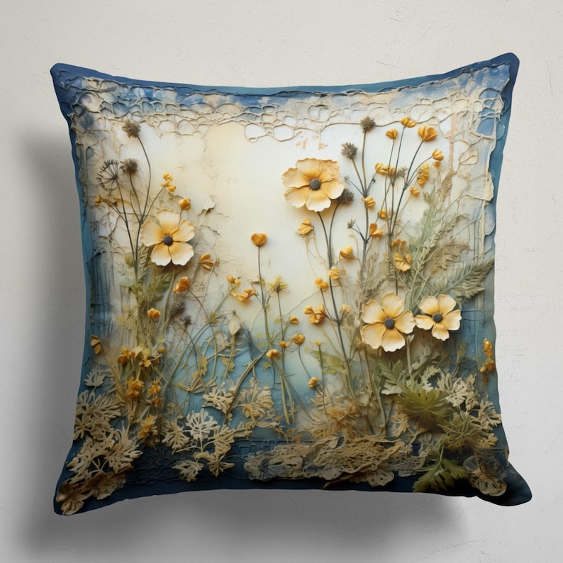 Housse de coussin fleurs sauvages, housses de coussin fleurs, housse de coussin fleurs printanières, taie d'oreiller à fleurs vives 3