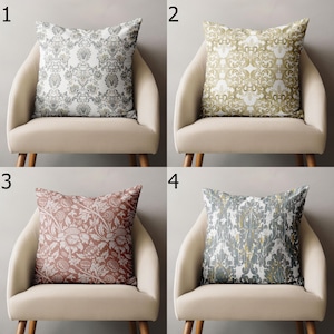 Elegant Damask Throw Pillow Covers, Vintage Baroque Pillow Covers, Vintage Damask Floral Cushion Cover, Vintage Style Damask Pillowcases