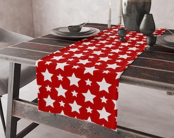4th of July Table Runner, USA Flag Stars Runner, Patriotic Table Decor, Independence Day Runners