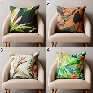 Colorful Botanical Flowers Cushion Cover, Exotic Flowers Pillow Covers, Botanical Leaf Pillow Cover, Tropic Floral Pillow Covers