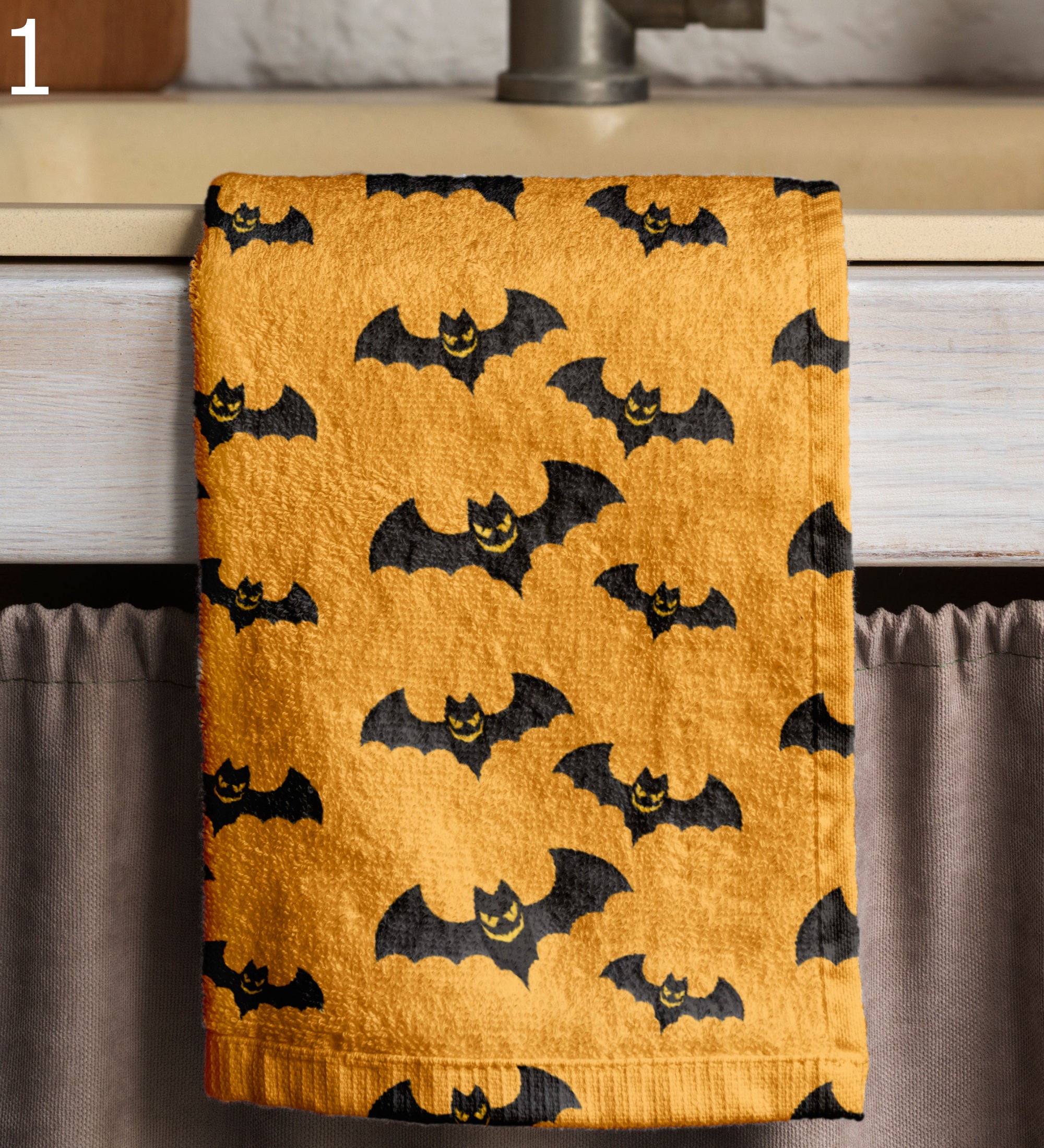 3 Halloween Handtücher - Bestickt Mit Kürbis, Geist & Hexe