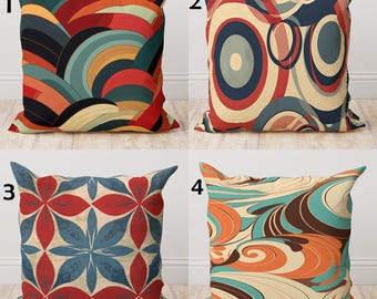 Mid Century Modern Pillow Cover, Retro Cushion Cover, 70s Style Home Decor Pillow Covers