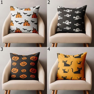Fundas de almohada de tiro fantasma de Halloween, funda de almohada con estampado de murciélago lindo de Halloween, funda de cojín de calabaza de Halloween, funda de almohada de gato negro de Halloween