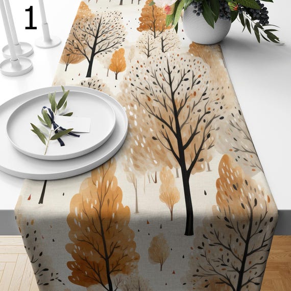 Fall Leaves Table Runner, Autumn Tree Leaves Table Runner, Fall Table Decor, Thanksgiving Gift, Thanksgiving Party Table, Fall Table Runner