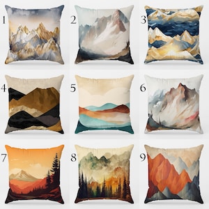 Landscape Pillow Covers, Abstract Mountain Pillow Case, Landscape Cushion Cover, Mountains Throw Pillow Cover, Abstract Landscape Pillowcase