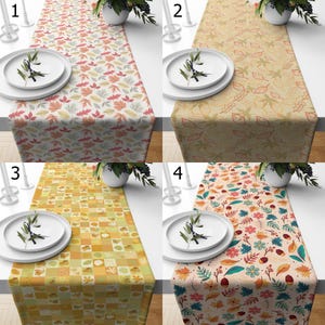 Fall Table Runner, Autumn Leaf & Floral Print Table Runners for Thanksgiving Table Decor