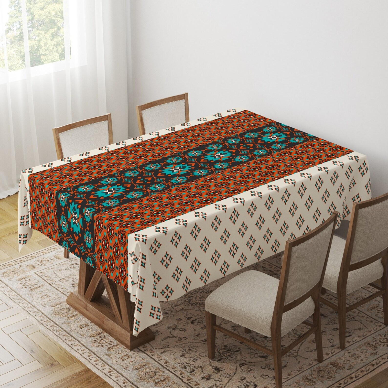 Ethnic Boho Tablecloth Rug Tablecloth Kilim Rug Print Etsy