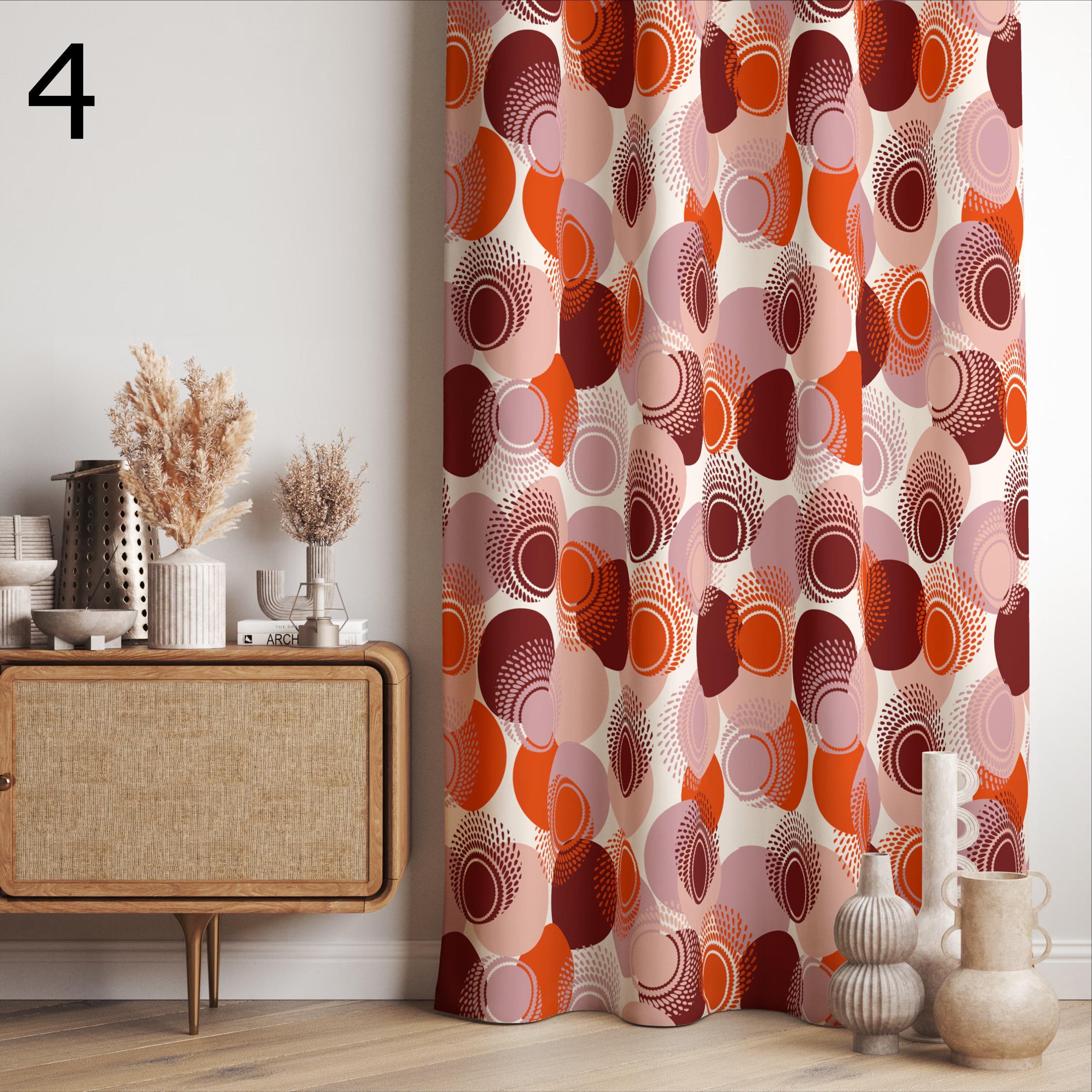 ミッドセンチュリーモダンカーテンパネル、70年代ヒッピーレトロ