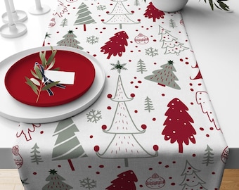 Christmas Pine Tree Table Runner, Xmas Tree Table Runners