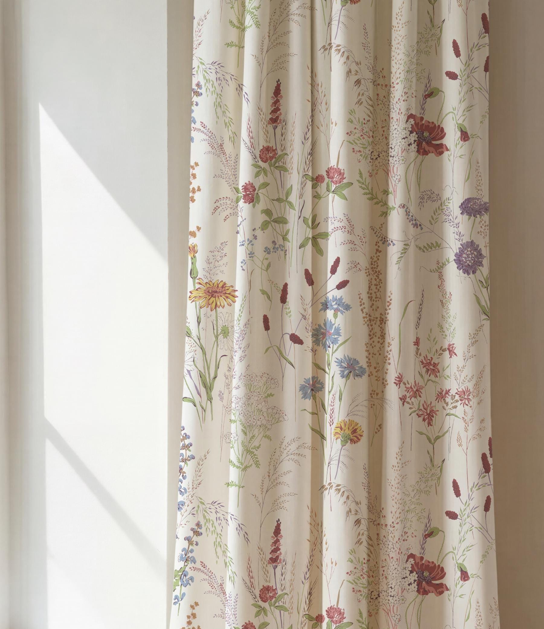 Floral linen curtain - Etsy 日本
